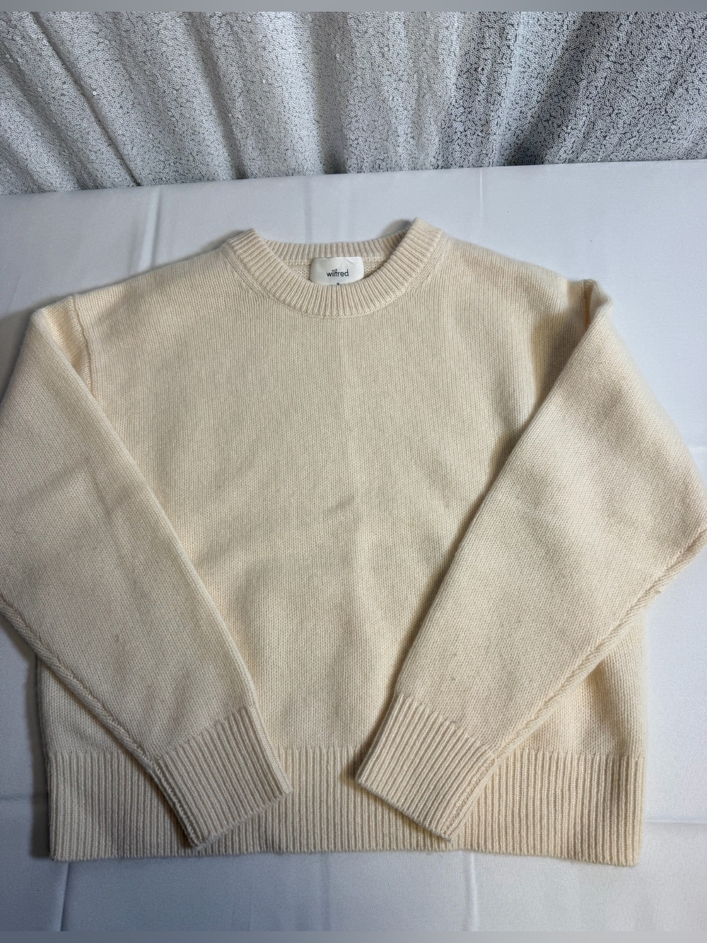Wilfred Cream Knit Crew Sweater